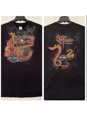 Harley Davidson 2008 Mens 2XL Dragon Slayer Smoky Mountain Tennessee 129 T-Shirt